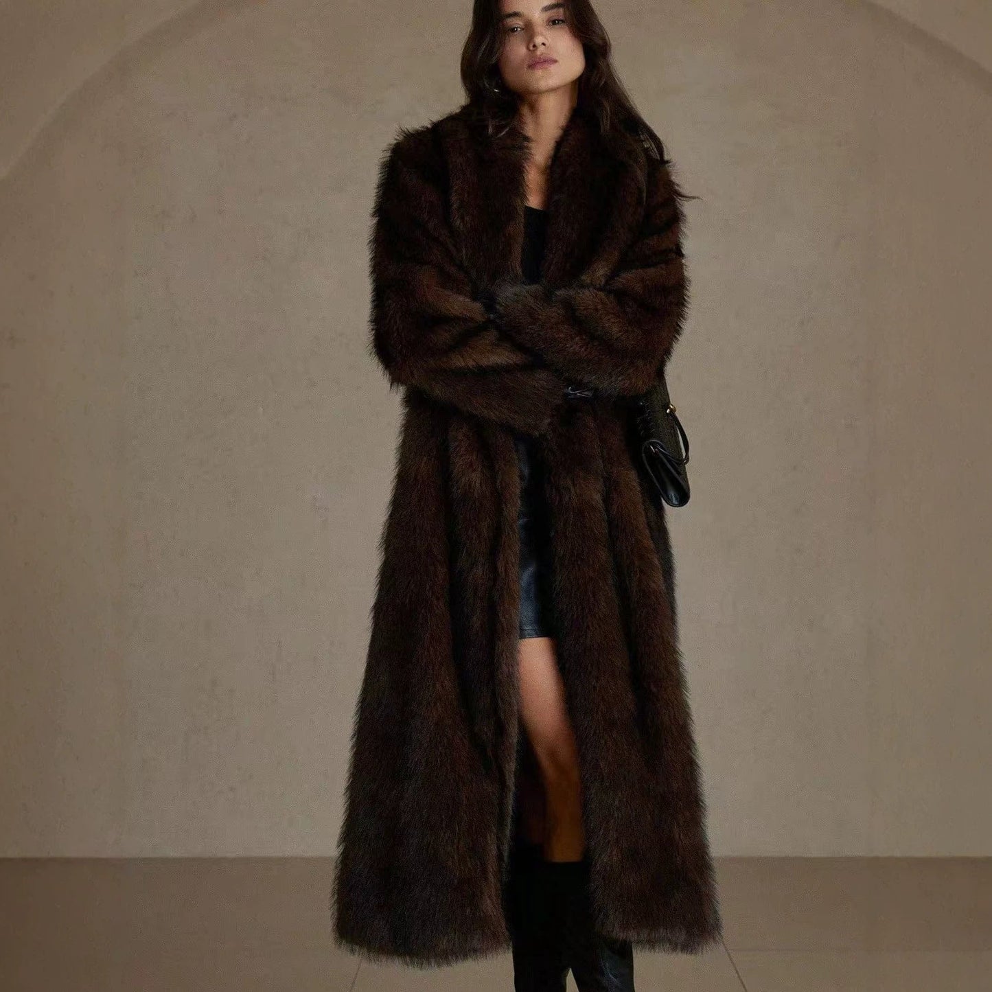New Womens Long Faux Fur Coat For Fall And Winter