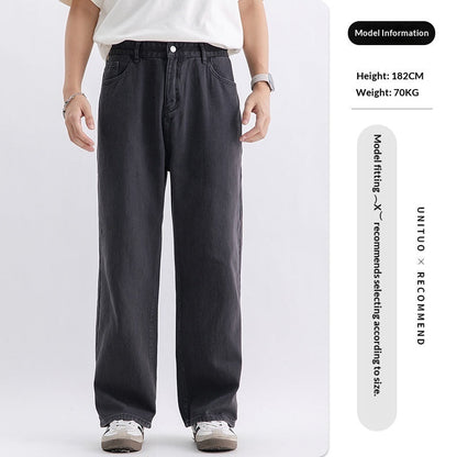 Casual American-style Retro Pure Cotton Workwear Pants Wide-leg For Men