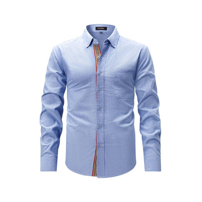 Mens Casual Fashion Shirt With Woven Trim