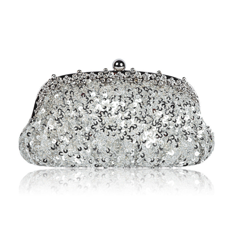 Diamond-encrusted Fully Beaded And Sequined Tote Bagshoulder Or Crossbodyvintage Bead-embroidered Design
