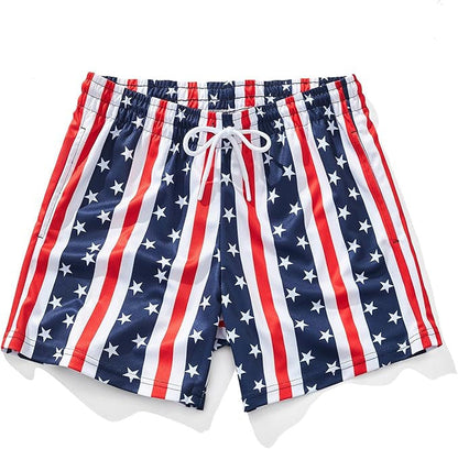Casual Mens Wide-leg Printed Pinhole Shorts