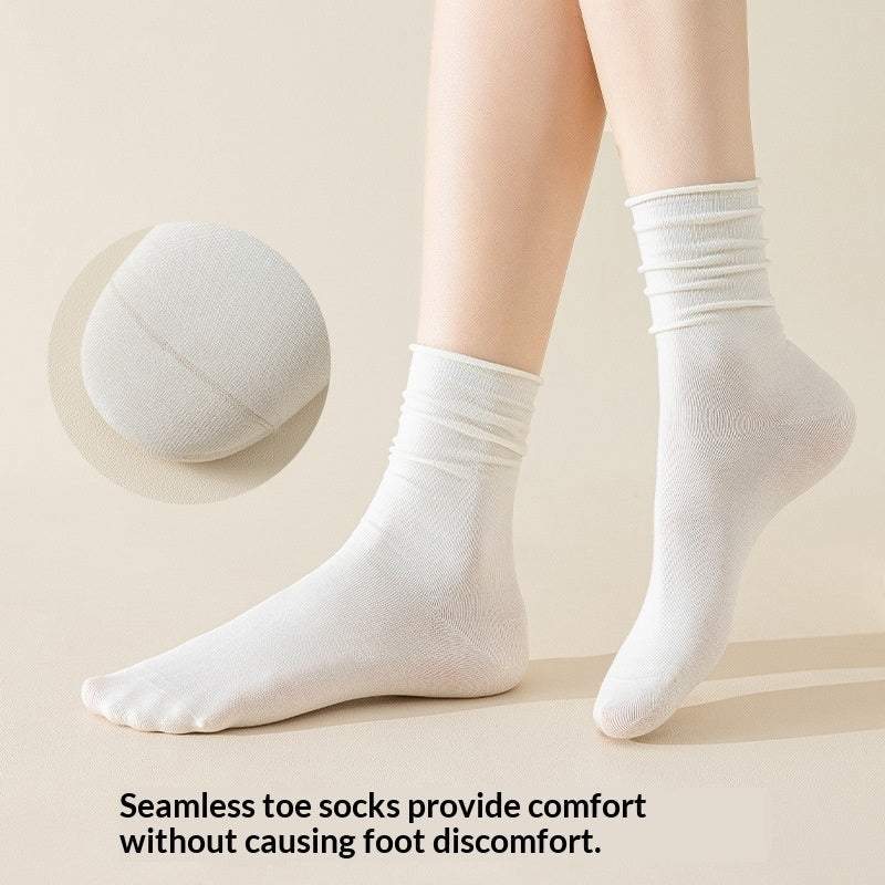 Springsummer Mid-calf Socks For Women Made Of Silk