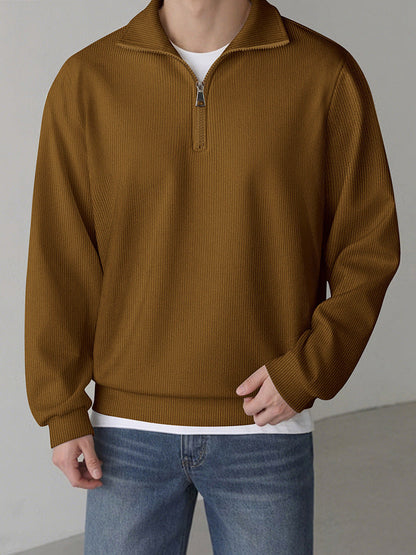 Mens Loose-fit Zip-up Long-sleeve Jacket