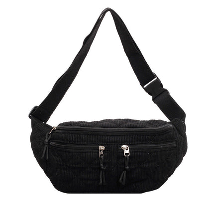 Solid-color Down Cotton Chest Bag Niche-design Shoulder And Crossbody Versatile And Easy To Match