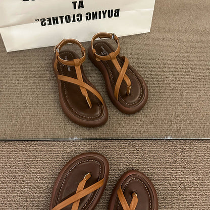 Sandals Women 2026 New Summer Outdoor Wear Fashion High End Versatile Women Shoes Comfortable For Dress Roman Shoes