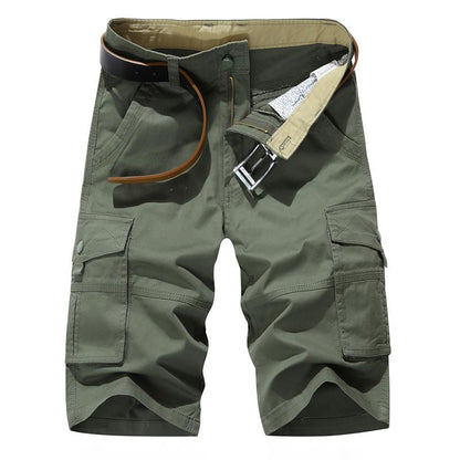Men Summer Loose Fit Cotton Cargo Shorts Thin Fabric Multi Pocket Camo Bermuda & Capri Casual Pants