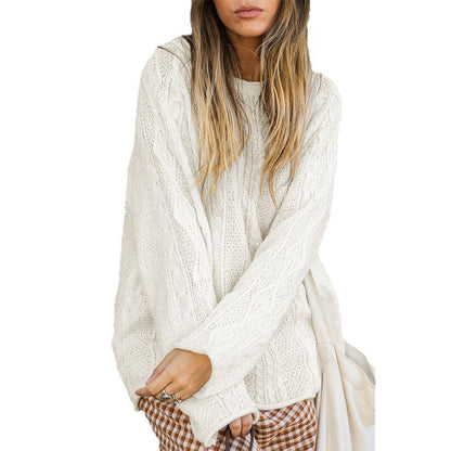 Womens Comfortable Casual And Stylish Cable-knit Sweater
