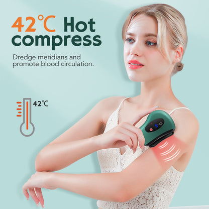Electric Bianstone Gua Sha Massager with Hot Compress and Vibration