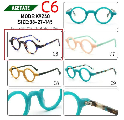 Acetate Board Retro Anti-blue Light Glasses