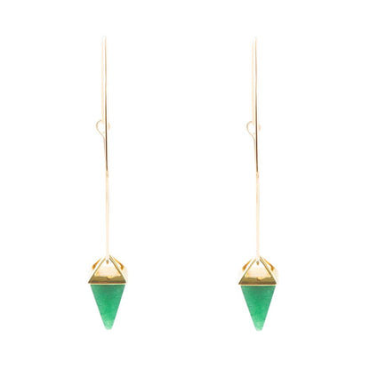 Delphi Green Agate Charm Earrings