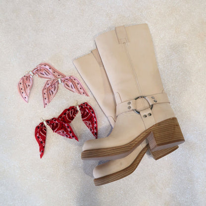 Red Bandana Statement Earrings