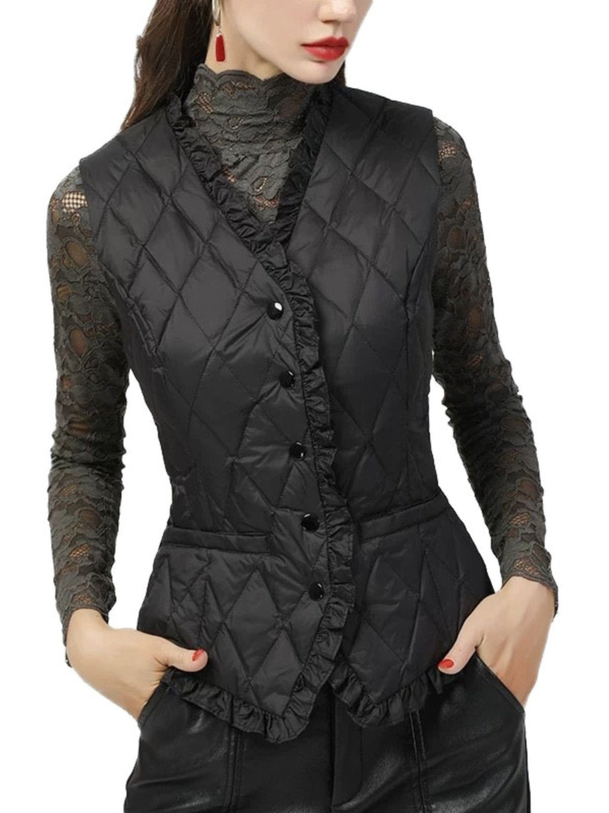 Womens Slim-fit Lightweight Down Vest