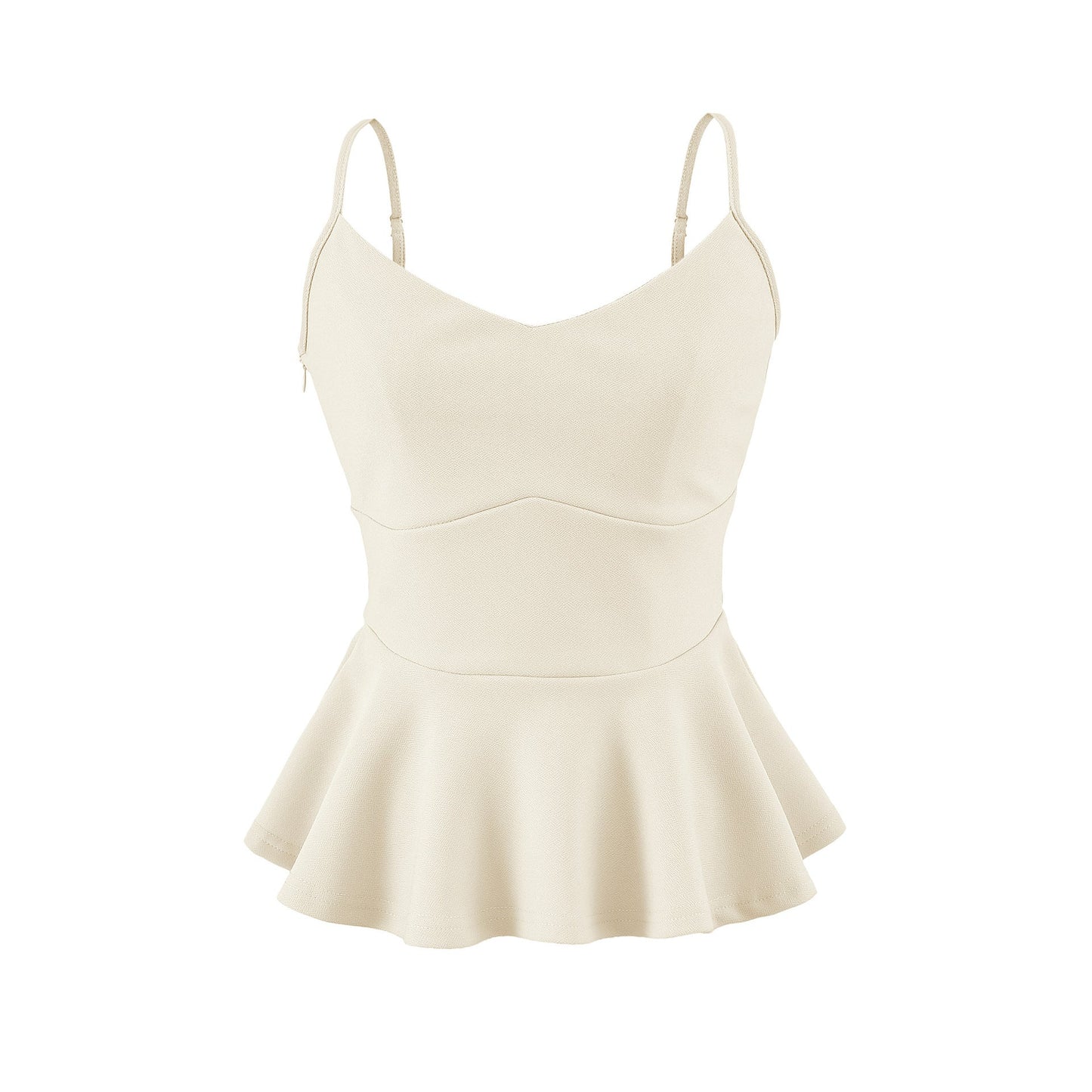 Cropped Ruffled-waistline Slim-fit Camisole Top