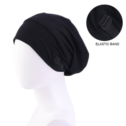 Invisible Adjustable Buckle Cotton Satin Nightcap
