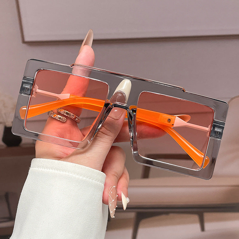 Wide-frame Square Blue-light-blocking Eyeglass Frames For Women