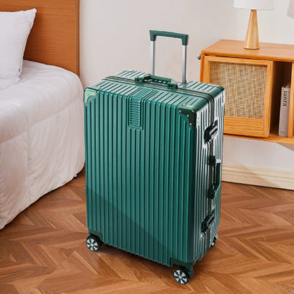 Womens Trolley Suitcase Large Capacity Durable Leather With A Lock And Zipper