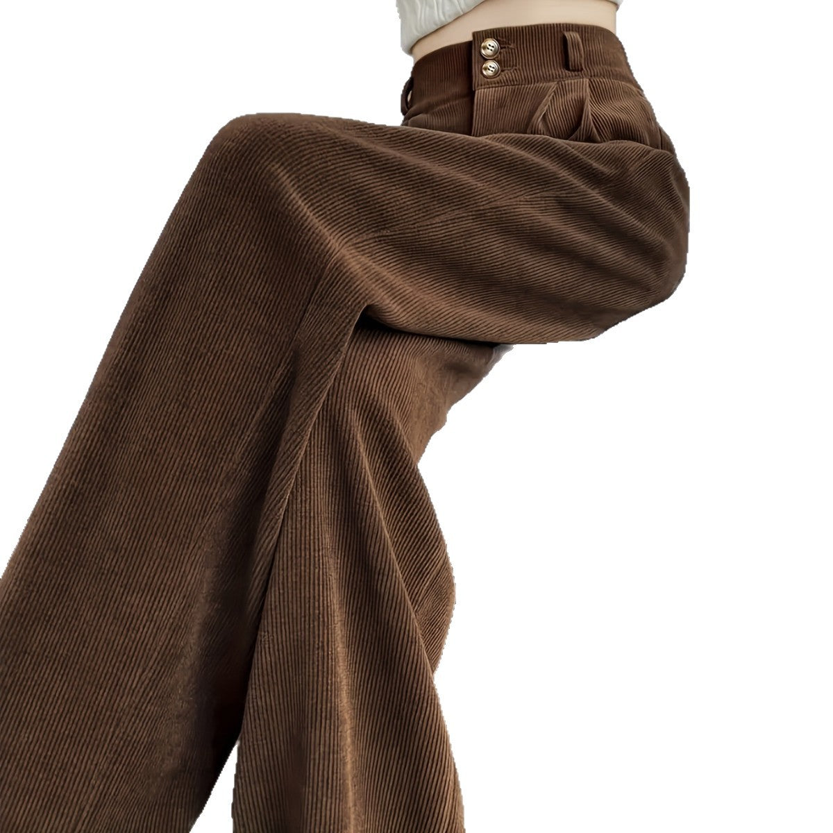 High-waisted, Draping Wide-leg Pants For Women