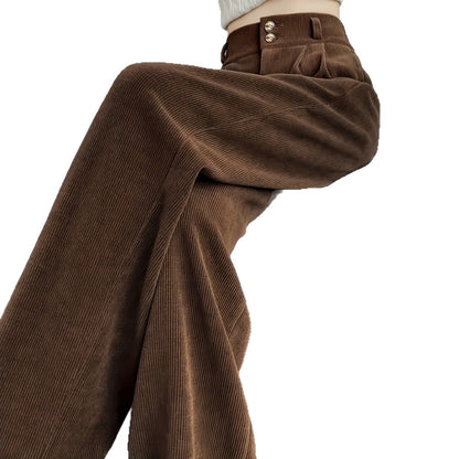 High-waisted, Draping Wide-leg Pants For Women