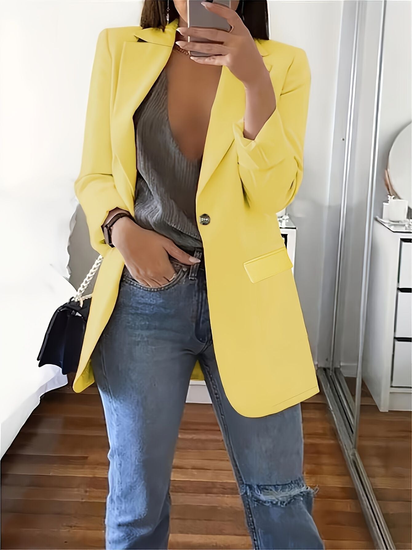 New Stylish Casual Slim-fit Lapel Blazer For Women