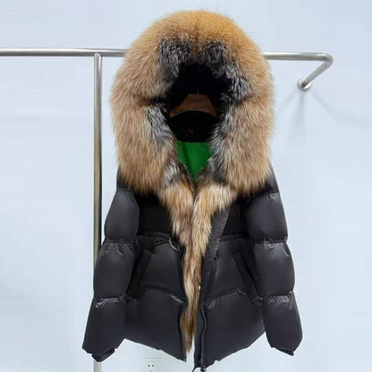 Women's Mid-length Padded Fur Coat