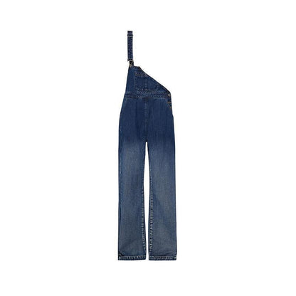 Womens Single-shoulder Straight-leg Wide-leg Trousers
