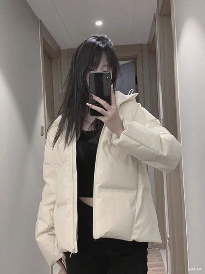 Women's Fashion Short Hooded Cotton-Padded Jacket Coats
