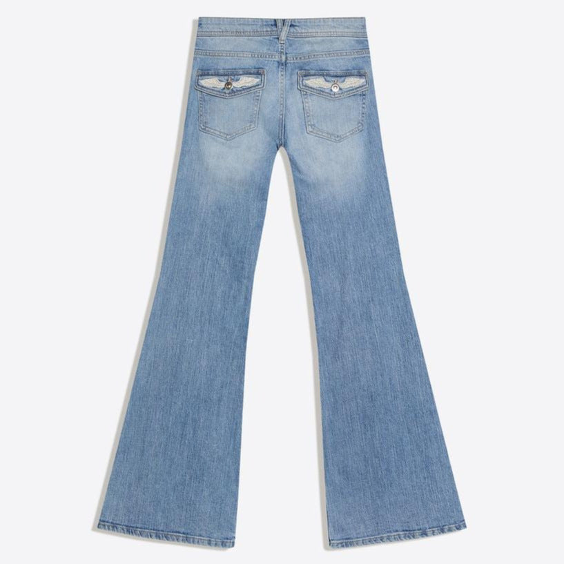 Retro Rhinestone-embellished Embroidered Wing Jeans
