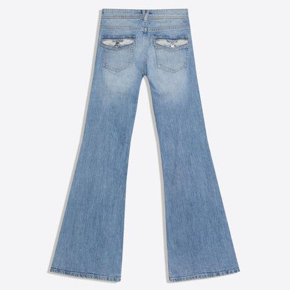 Retro Rhinestone-embellished Embroidered Wing Jeans