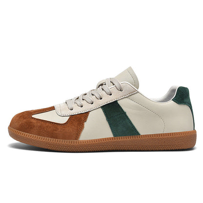 Top Layer Pigskin Leather Sneaker Japanese Canvas Retro Sports Couple Casual Shoes
