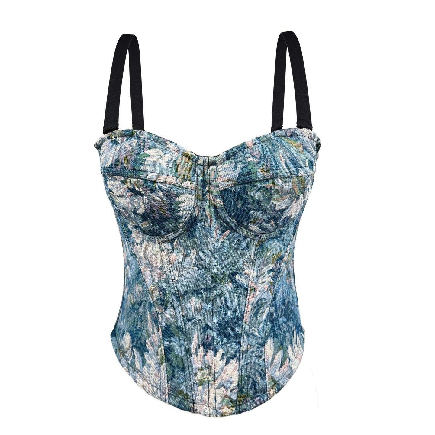 Cross-border New Sexy Strapless Top Sling Inner Lace Outer Wear Pad Retro Court Style Fishbone Bra