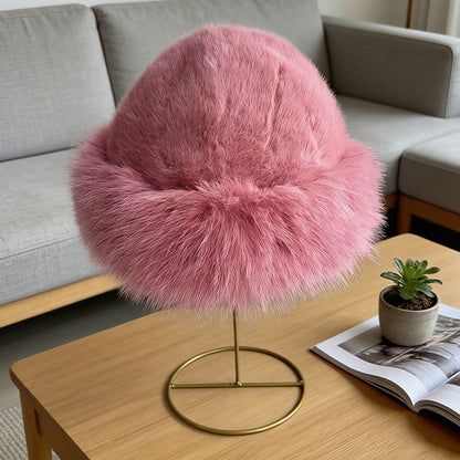 Winter And Autumn Plain-color Plush Mongolian Hat With Added Insulation And Thickening For Warmth. Fashionable And Versatile, Suitable For All Occasions. Anti-freezing And Ear-protection Hat