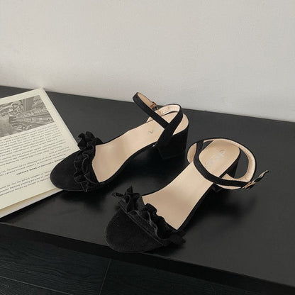 Fairy Style Gentle Roman Sandals For Women, New Versatile One-Strap Block Heel Evening High Heels