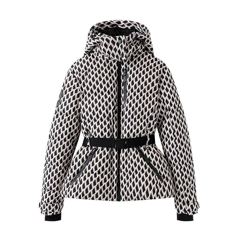 New Multi-color Ski Quilted Hooded Puffer Jacket
