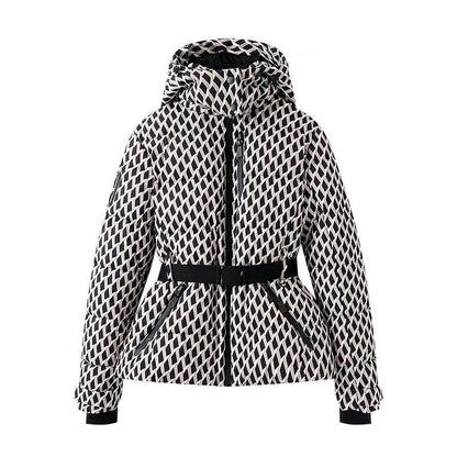 New Multi-color Ski Quilted Hooded Puffer Jacket