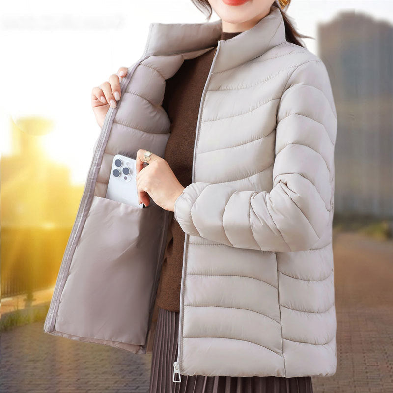 Womens Cotton-padded Coat For Winter Relaxed-fit Outerwear For Middle-aged