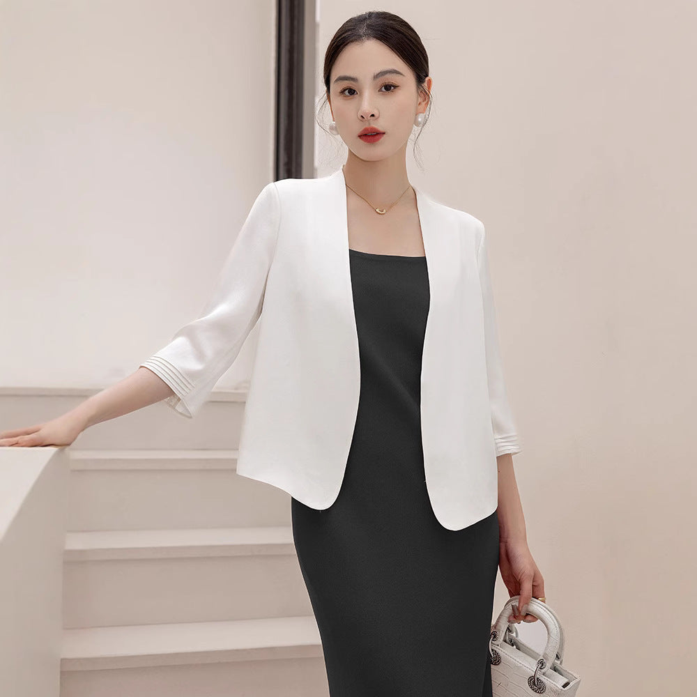 Five-Quarter-Sleeve Versatile Short Blazer For Women