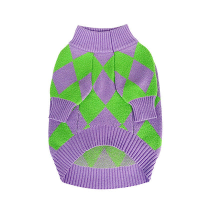 Trendy Plaid Clothes Dog Pet Sweater