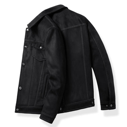 Fashion Retro Trend Slim Fit Handsome Casual Turn-down Collar Coat Men