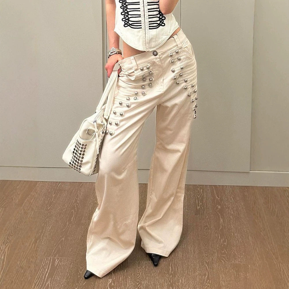 American-style Retro Metal-button Designer Jeans