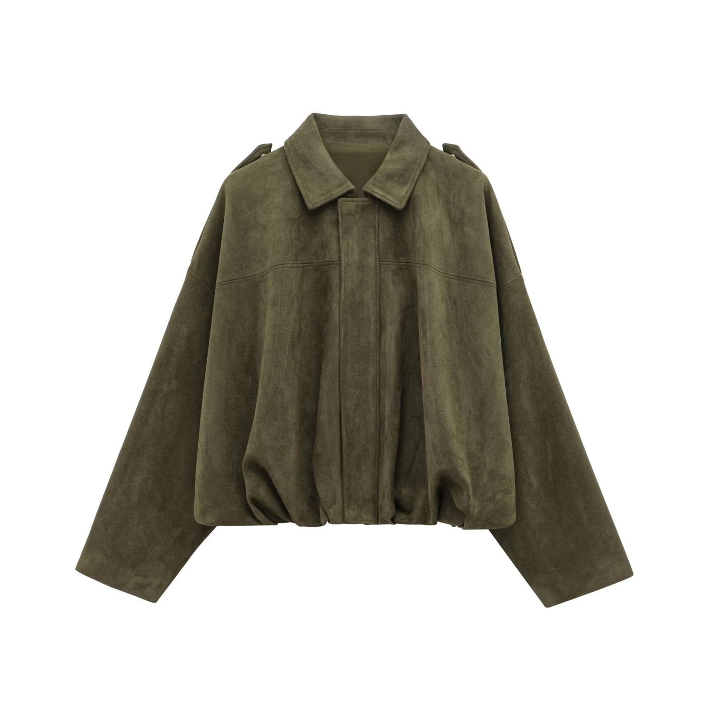 European And American Cross-Border Women's Clothing 2025 Early Spring New Fashion Suede Casual Style Versatile Casual Simple Aviator Jacket