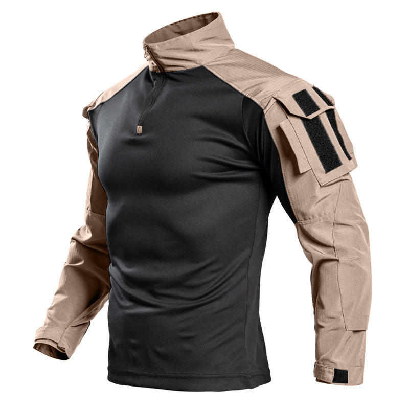Frog Suit Camouflage Summer Long-Sleeved T-Shirt With Stand-Up Collar Sportswear Outdoor Leisure Sports Tactical Shirt