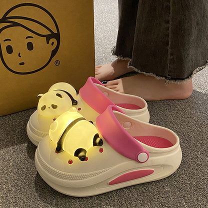 New Spring And Summer Anti-slip Platform Panda Light Hole Shoes For Women