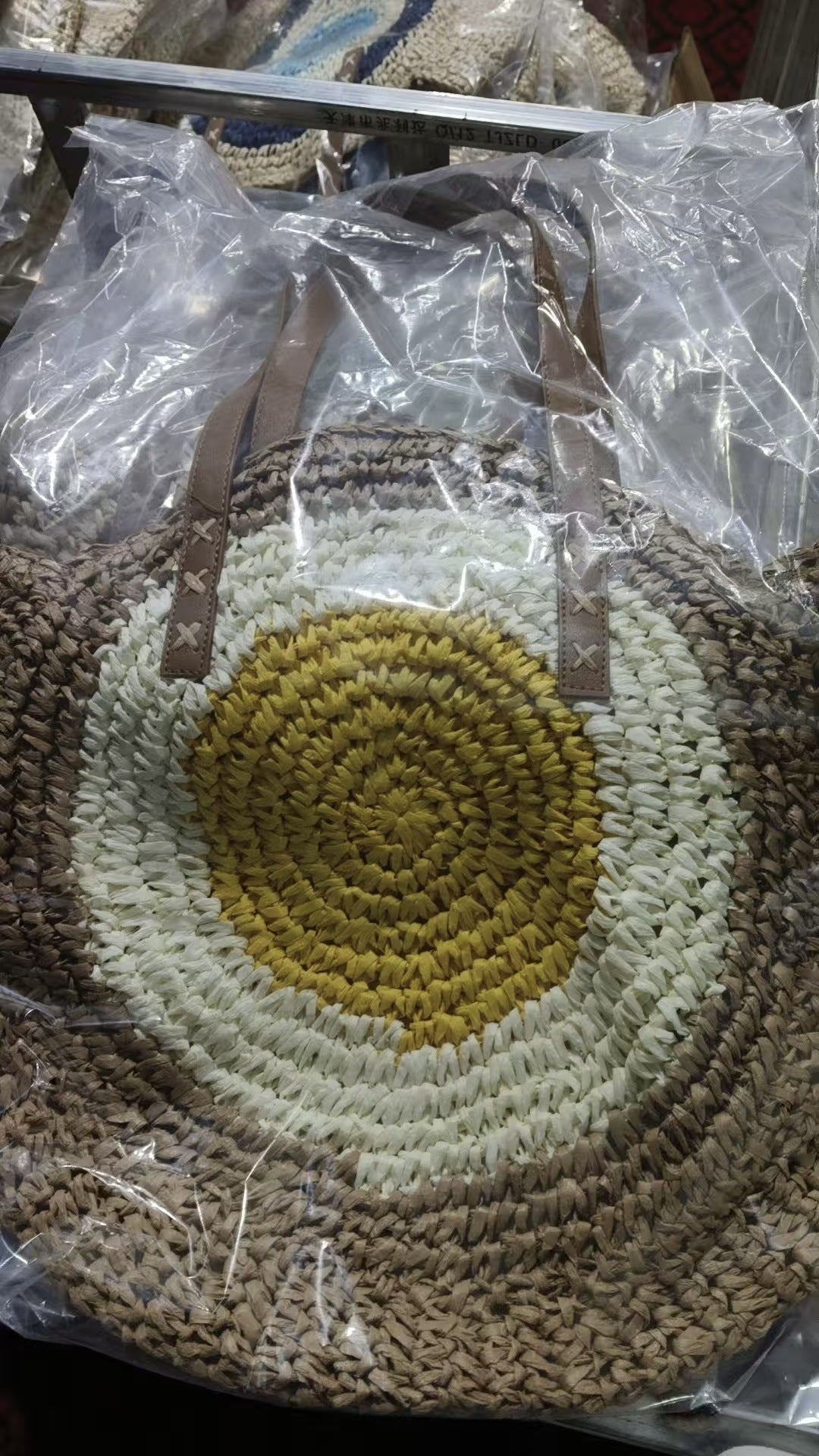 Round Straw Bag Fashionable Womens Shoulder