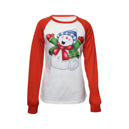 Christmas Top Printed Long Sleeve Women's Clothing
