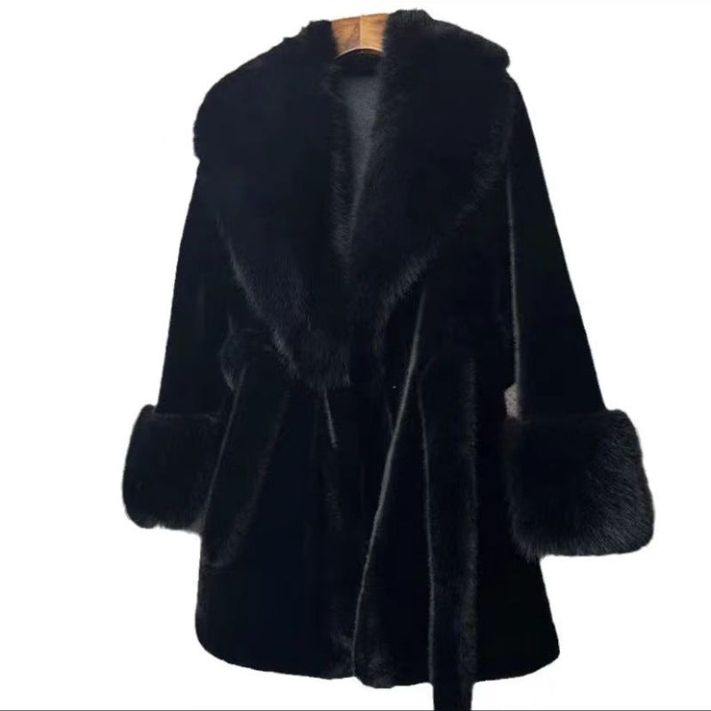 New Autumn Winter Eco-friendly Faux Fur Womens Mid-length Coat