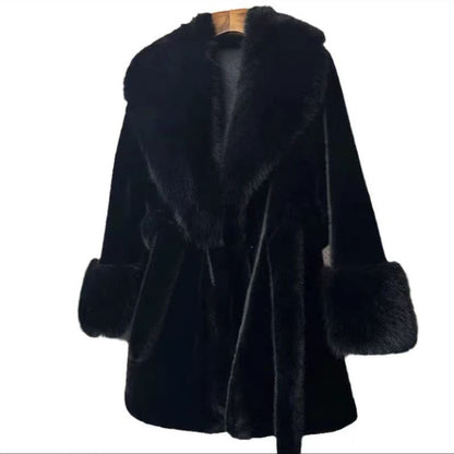 New Autumn Winter Eco-friendly Faux Fur Womens Mid-length Coat