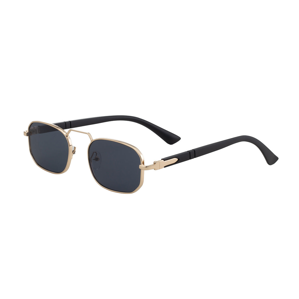 New European And American Fashion Square Frame Sunglasses For Men And Women, Metal Frames, Retro Trendy Narrow Frame Sun Protection Sunglasses, Cross-Border