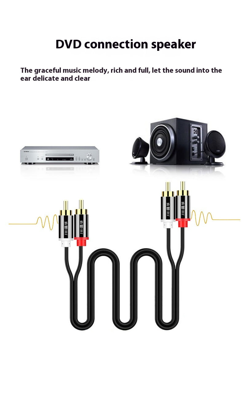 Two-to-two Double-connected Flower Head Audio Cable 2RCA Computer Connection TV Audio Speaker Cable
