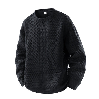 Mens Loose-Fit Casual Crew-Neck Pullover Bottoming Shirt