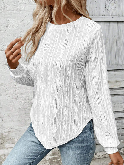 Women's Tops Amazon New Autumn And Winter Back-Button Single-Button Long-Sleeve Round-Neck Casual T-Shirt For Women